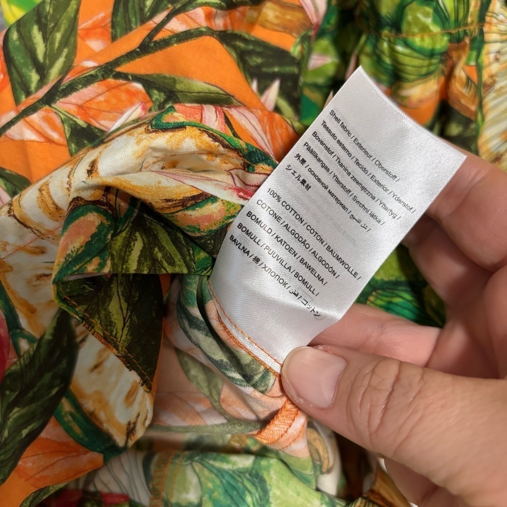 FARM RIO Caipirinha Tiered Printed Ruffle Sleeve Tropical Cotton Mini Dress NWT - Picture 16 of 16